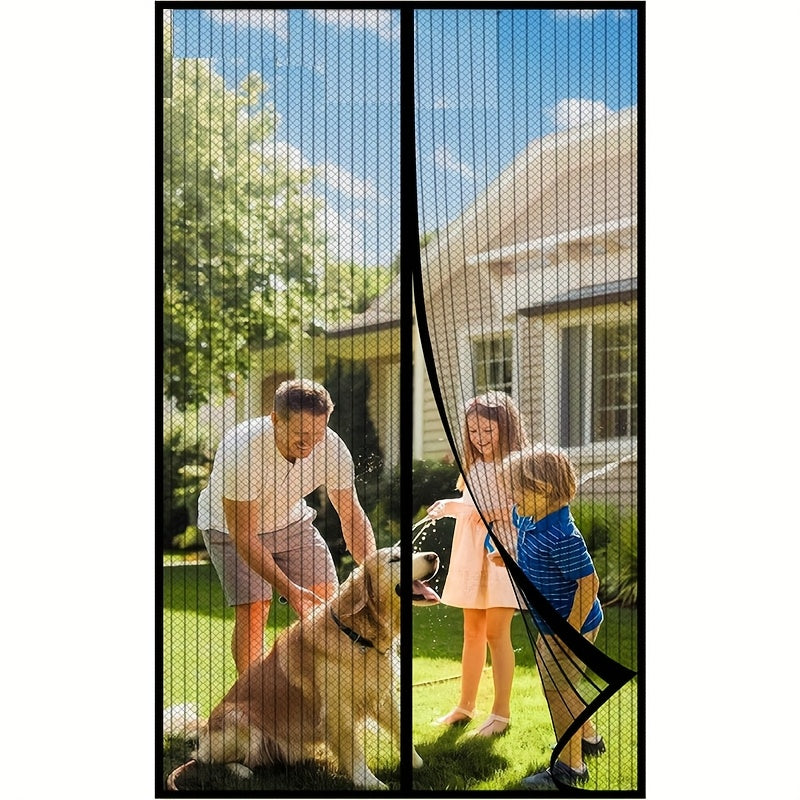 Automatic Magnetic Mesh Door Screen-Insect And Mosquito Protection, Magnetic Closure, Easy Installation, Pet-Friendly Insect Barrier, Breathable Soft Screen Curtain, Magnetic Screen Door for Bedroom, Kitchen, Living Room, Dining Area, And Balcony