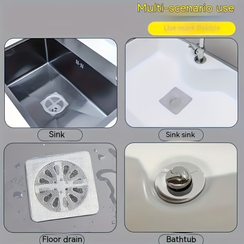 120 High-quality Disposable Drainage Filters - Effective Hair Catchers, Bathroom And Kitchen Sink Plugs, Anti Clogging Devices, Easy to Clean, Reusable, And Space Saving Designs