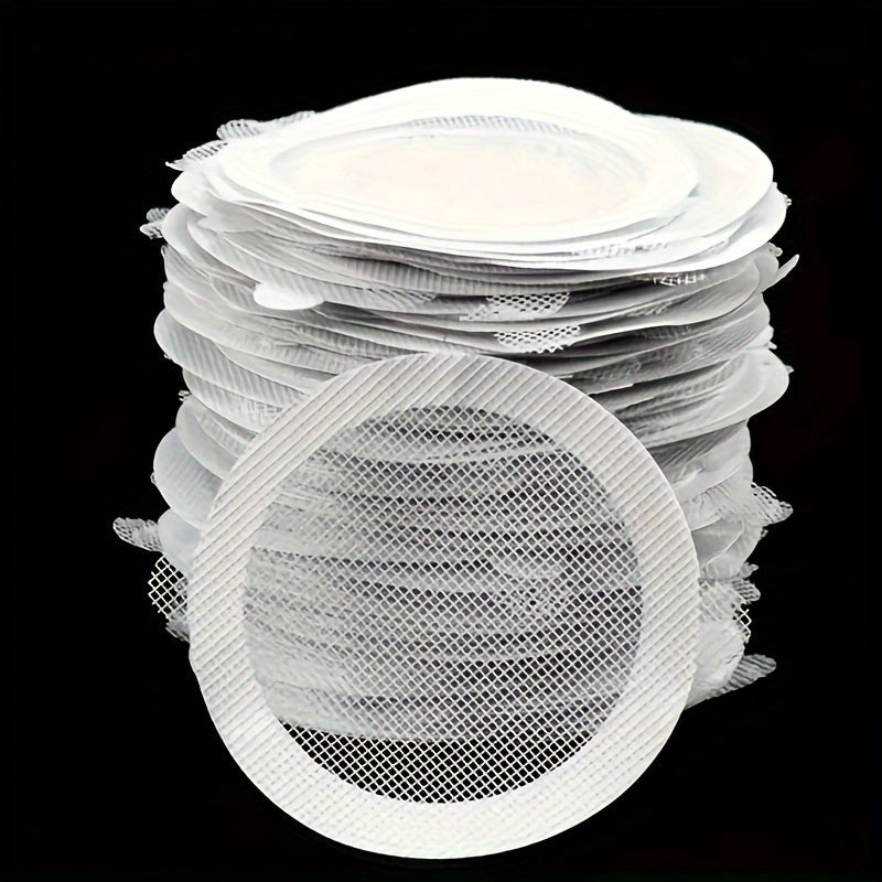50pcs Disposable Shower Drain Anti-Clogging Grid Stickers - Heart-Shaped Adhesive Hair Catcher with Mesh Filter, Durable Plastic Drain Covers for Bathroom Sink, Bathtub, Kitchen (Easy Install, Reusable), Shower Drain Hair Catcher, Unique Heartshaped Desig